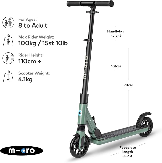 Buy Micro Mobility Sprite Suspension 2 Wheels Scooter Olive Green | Yallatoys.com