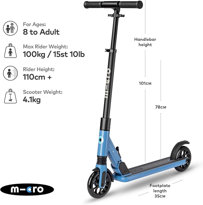 Buy Micro Mobility Sprite Suspension 2 Wheels Scooter Blue | Yallatoys.com