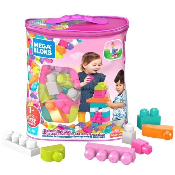 Buy Mega Bloks First Builders Big Building Bag 60pcs Pink | Yallatoys.com
