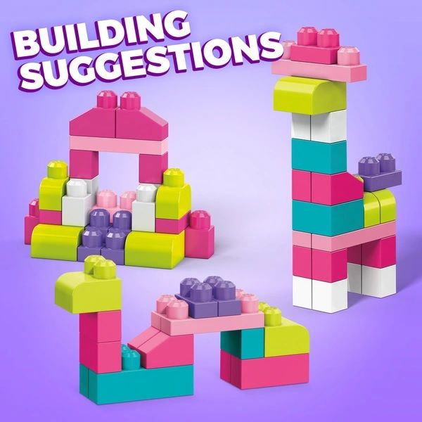 Buy Mega Bloks First Builders Big Building Bag 60pcs Pink | Yallatoys.com