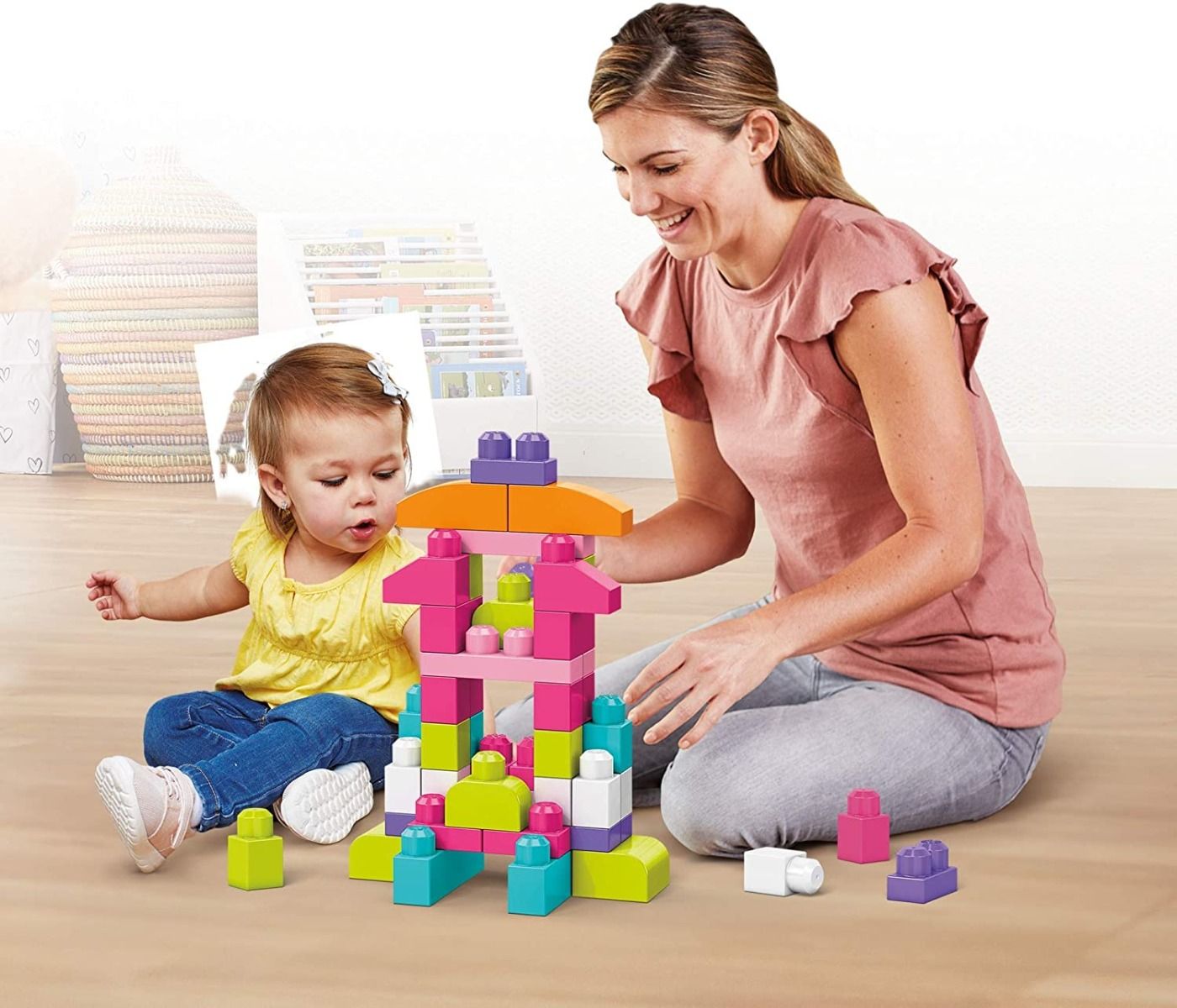 Buy Mega Bloks First Builders Big Building Bag 80pcs Pink | Yallatoys.com