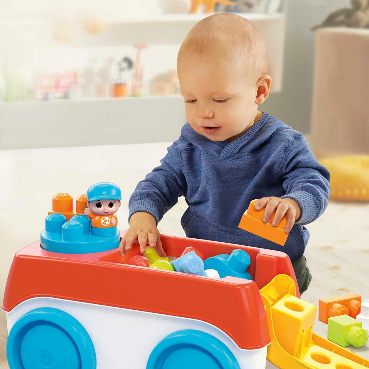 Buy Mega Bloks Fisher Price Toddler Building Toy Block Spinning Wagon | Yallatoys.com