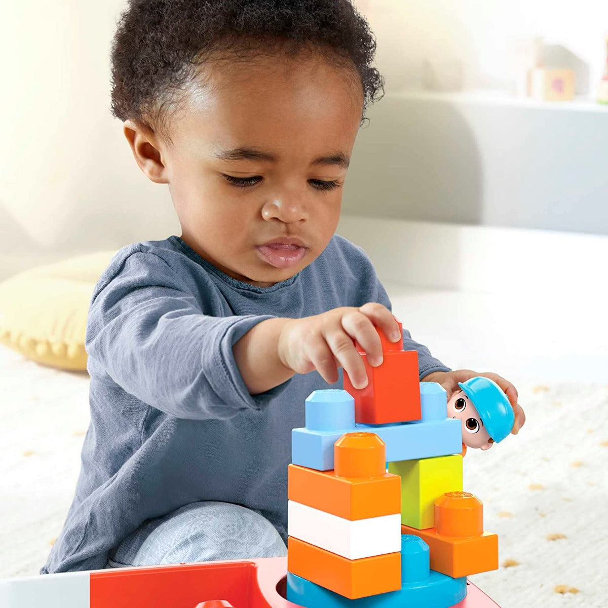 Buy Mega Bloks Fisher Price Toddler Building Toy Block Spinning Wagon | Yallatoys.com