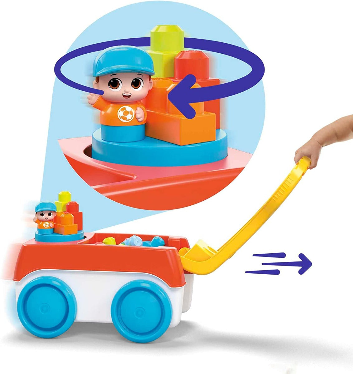 Buy Mega Bloks Fisher Price Toddler Building Toy Block Spinning Wagon | Yallatoys.com
