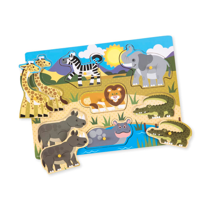 Buy Melissa & Doug Safari Peg Puzzle 7 Pieces | Yallatoys.com