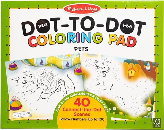 Buy Melissa & Doug 123 Dot To Dot Coloring Pads Pets | Yallatoys.com