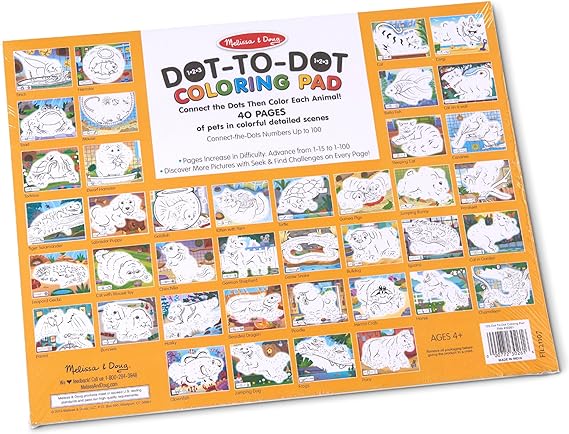 Buy Melissa & Doug 123 Dot To Dot Coloring Pads Pets | Yallatoys.com