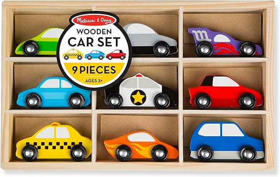 Buy Melissa & Doug Wooden Cars Vehicle Set In Wooden Tray | Yallatoys.com