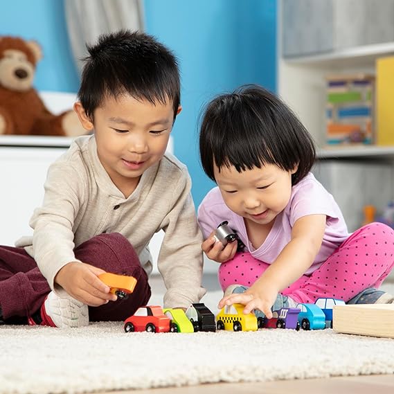 Buy Melissa & Doug Wooden Cars Vehicle Set In Wooden Tray | Yallatoys.com