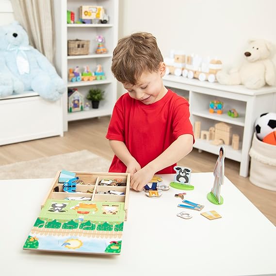 Buy Melissa & Doug Occupations Magnetic Dress-Up Wooden Pretend Play Set | Yallatoys.com