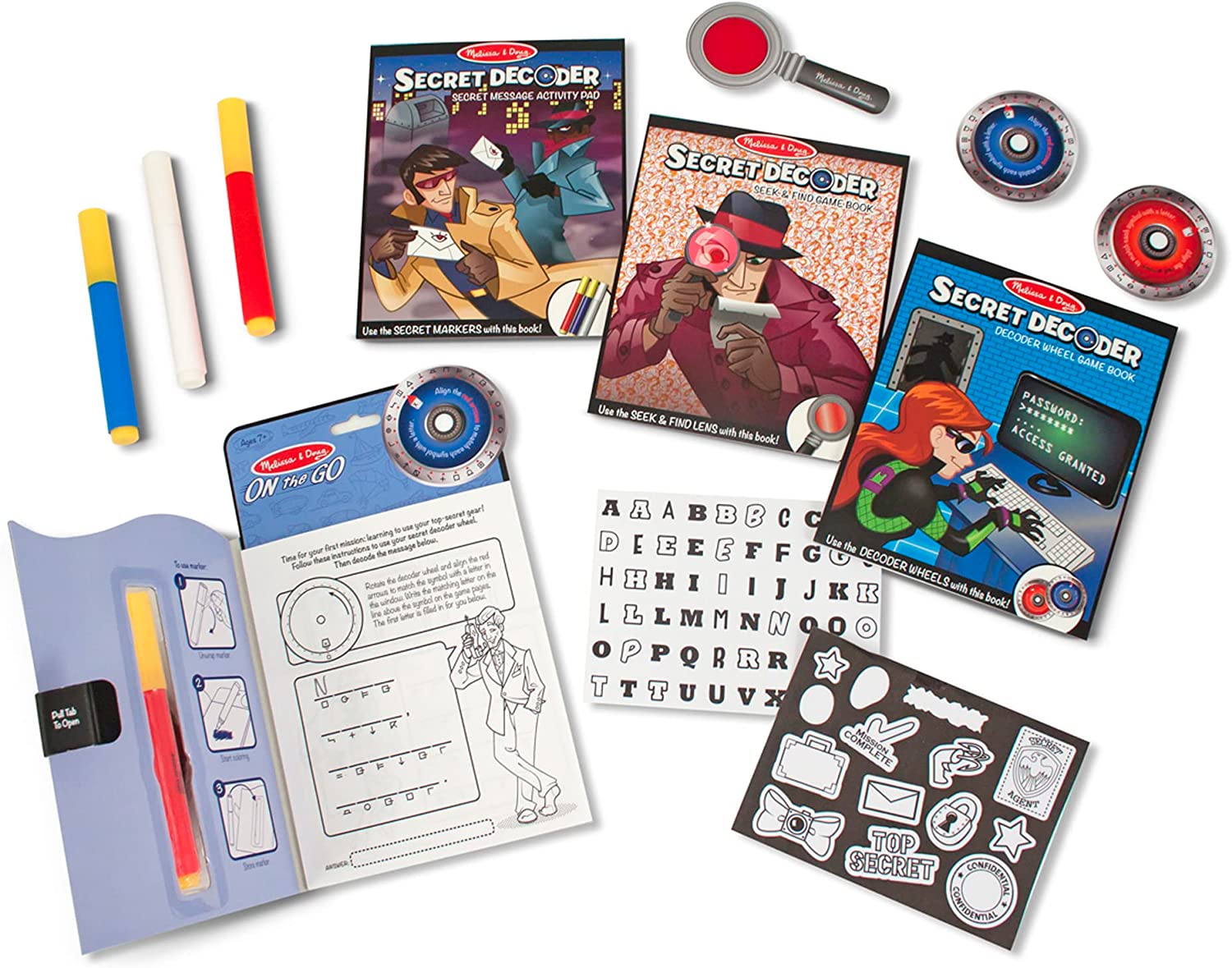 Buy Melissa & Doug On the Go Secret Decoder Deluxe Activity Set and Super Sleuth Toy Seek And Find Book | Yallatoys.com
