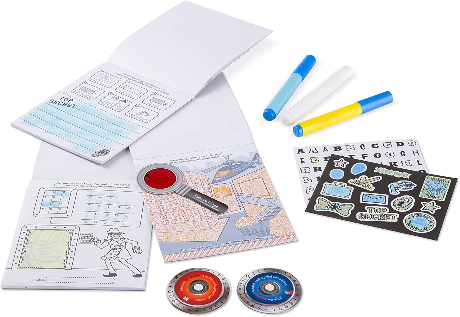 Buy Melissa & Doug On the Go Secret Decoder Deluxe Activity Set and Super Sleuth Toy Seek And Find Book | Yallatoys.com