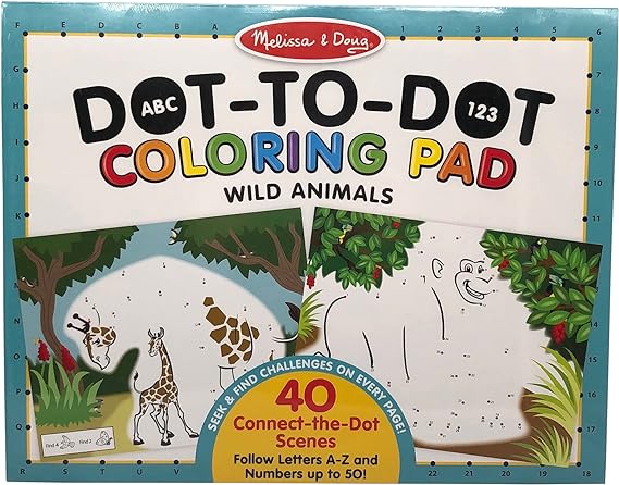 Buy Melissa & Doug Abc 123 Dot To Dot Coloring Pad Wild Animals | Yallatoys.com