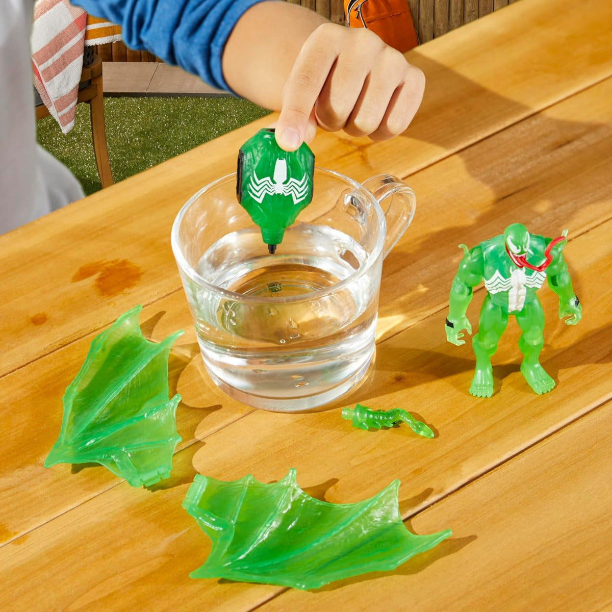 Buy Marvel Spider-Man Epic Hero Series Web Splashers Green Symbiote Hydro Wing Blast | Yallatoys.com