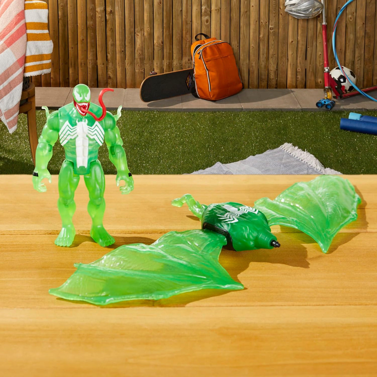 Buy Marvel Spider-Man Epic Hero Series Web Splashers Green Symbiote Hydro Wing Blast | Yallatoys.com