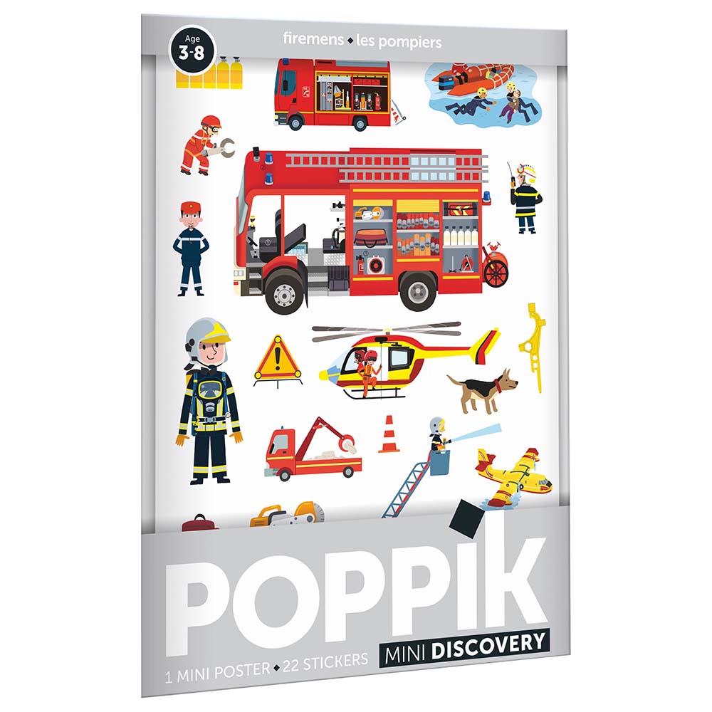 Buy Poppik Mini Sticker Poster Firefighters 22 Stickers | Yallatoys.com