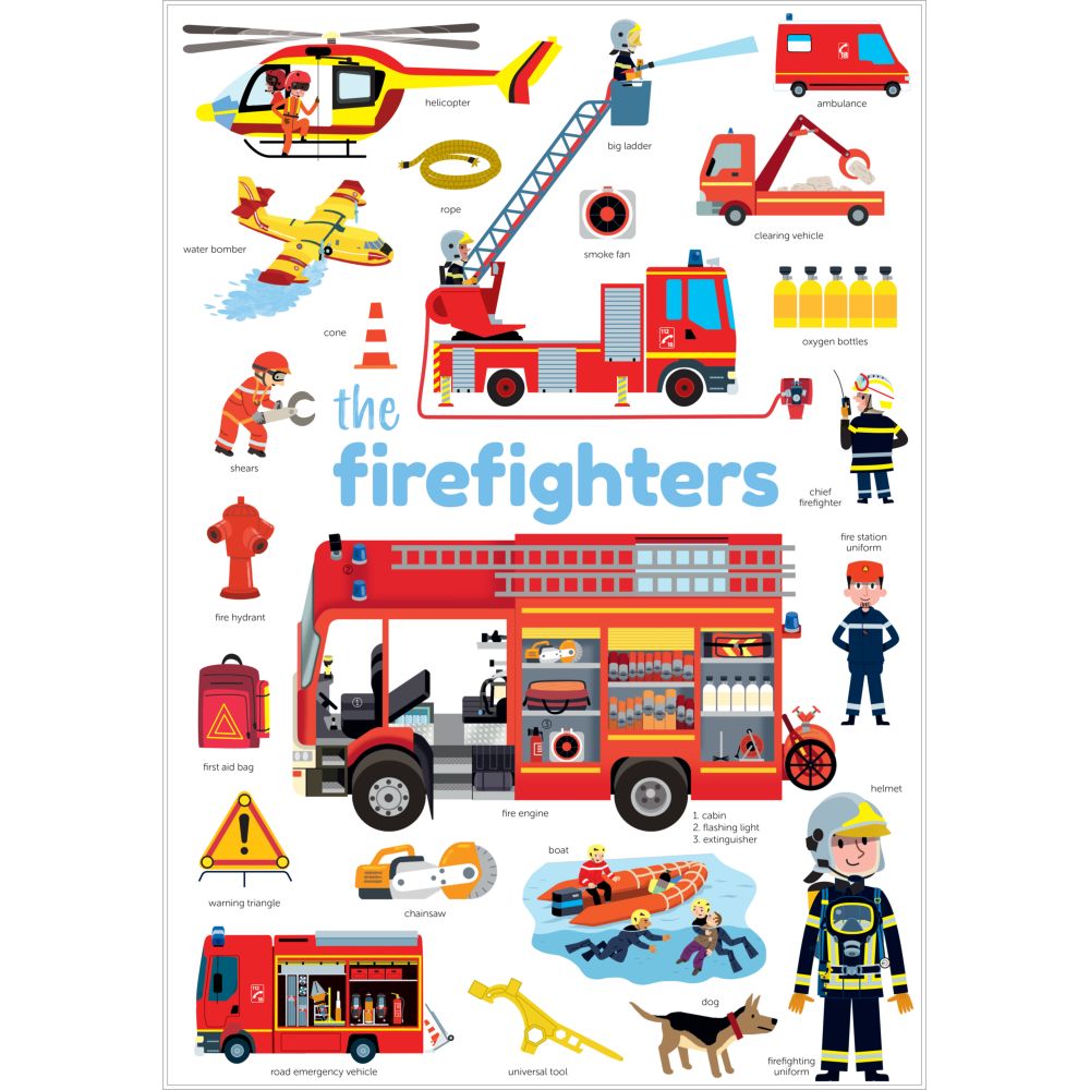 Buy Poppik Mini Sticker Poster Firefighters 22 Stickers | Yallatoys.com
