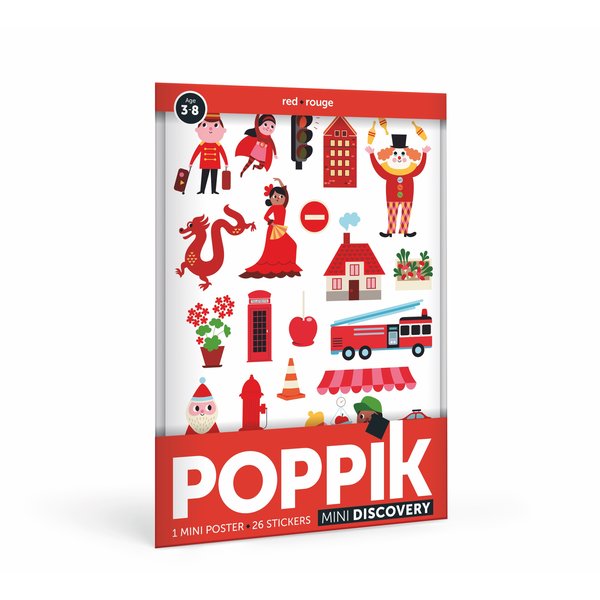 Buy Poppik Mini Sticker Poster Learning Colours Red | Yallatoys.com