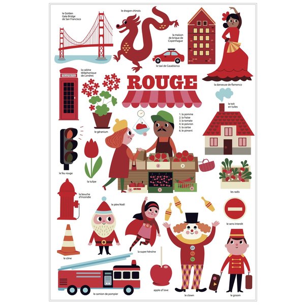 Buy Poppik Mini Sticker Poster Learning Colours Red | Yallatoys.com