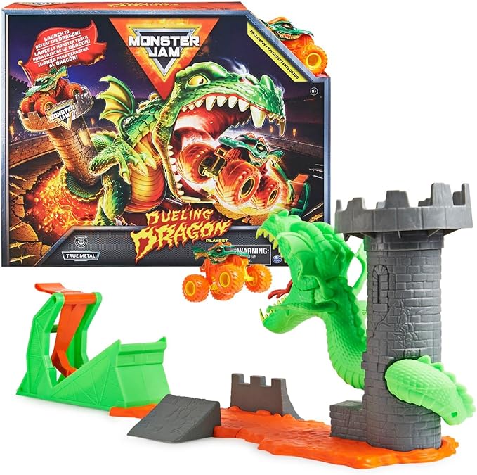 Buy Monster Jam Dueling Dragon Playset with Exclusive 1:64 Scale Dragon Monster Truck | Yallatoys.com