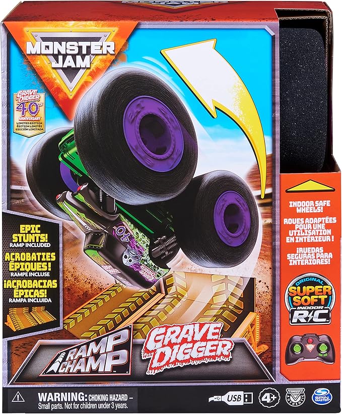 Buy Monster Jam Remote Control Ramp Champ Grave Digger Vehicle | Yallatoys.com