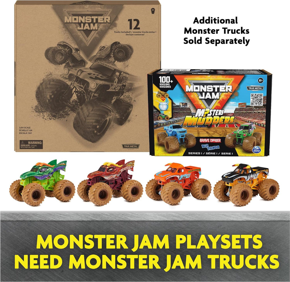 Buy Monster Jam 1:64 Mystery Mudders 2 Pack Monster Trucks (Sold Separately Subjected To Availability) | Yallatoys.com