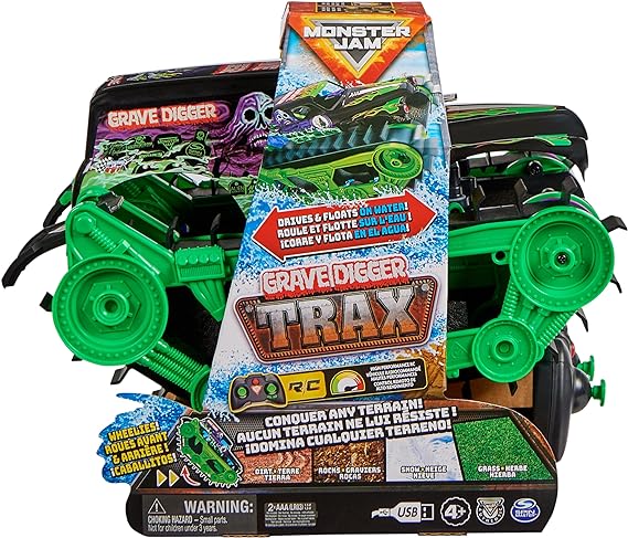 Buy Monster Jam Official Grave Digger Trax All-Terrain Remote Control Outdoor Vehicle | Yallatoys.com