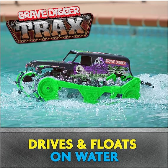 Buy Monster Jam Official Grave Digger Trax All-Terrain Remote Control Outdoor Vehicle | Yallatoys.com