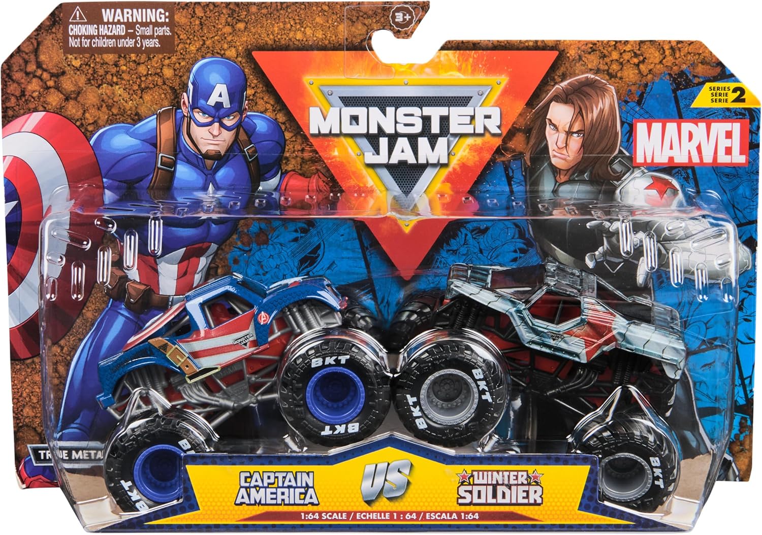 Buy Monster Jam Marvel Official Captain America Vs. Winter Soldier Die Cast Monster Trucks | Yallatoys.com