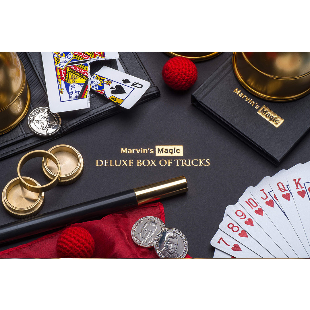 Buy Marvins Magic Deluxe Trick Box Multicolor Trick Box Wizard Supplies Include Mystical Magic Cards, Dynamic Coins | Yallatoys.com