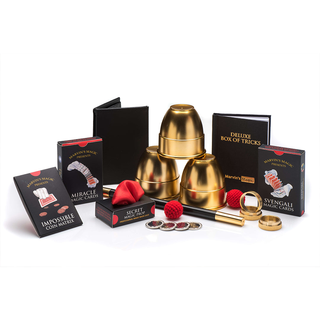 Buy Marvins Magic Deluxe Trick Box Multicolor Trick Box Wizard Supplies Include Mystical Magic Cards, Dynamic Coins | Yallatoys.com