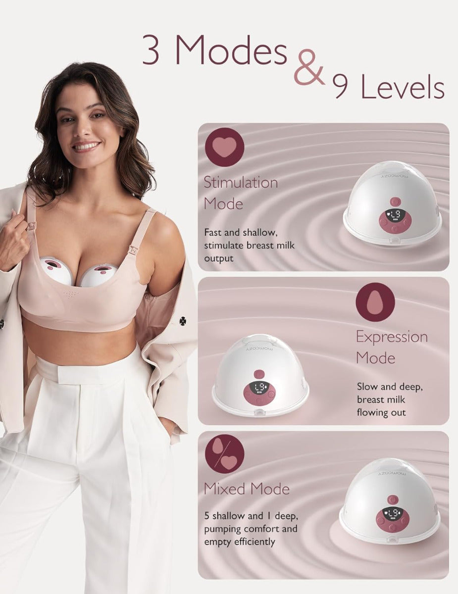 Momcozy Wearable Breast Pump M5 Double Maroon Momcozy Yallatoys