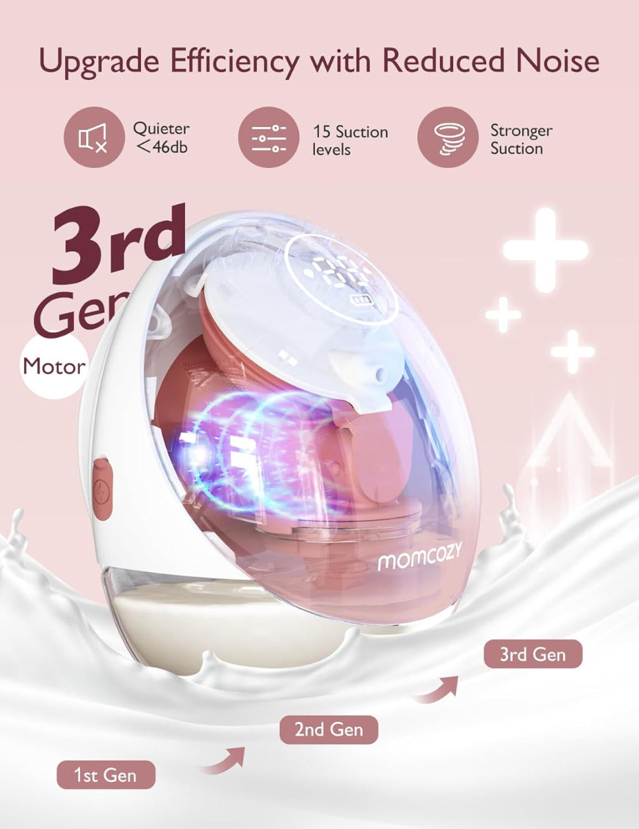Momcozy Mobile Flow M9 Breast Pump Double Maroon Momcozy Yallatoys
