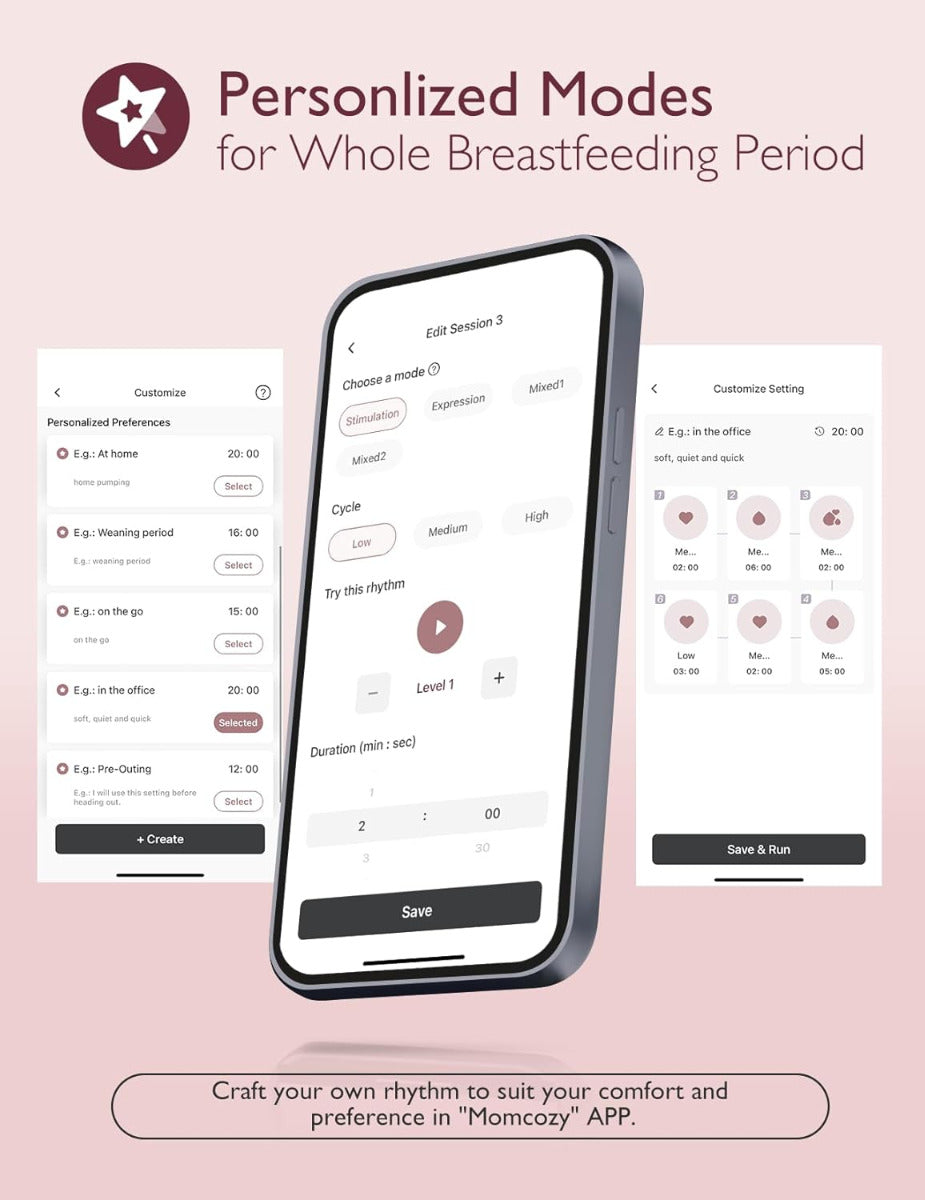 Momcozy Mobile Style M6 Breast Pump Double Maroon Momcozy Yallatoys