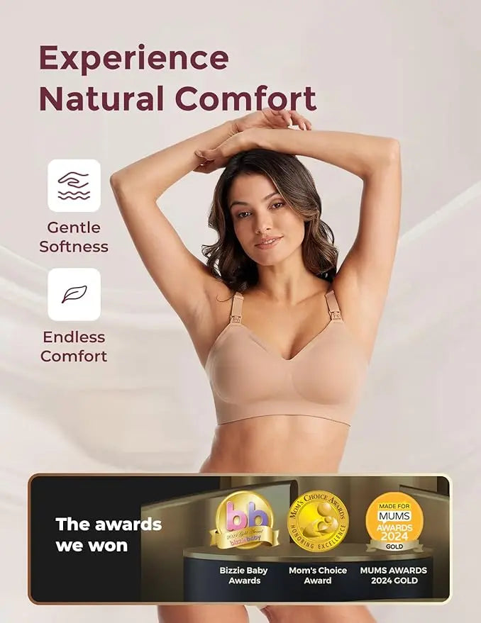 Momcozy Nursing Bra Beige Momcozy