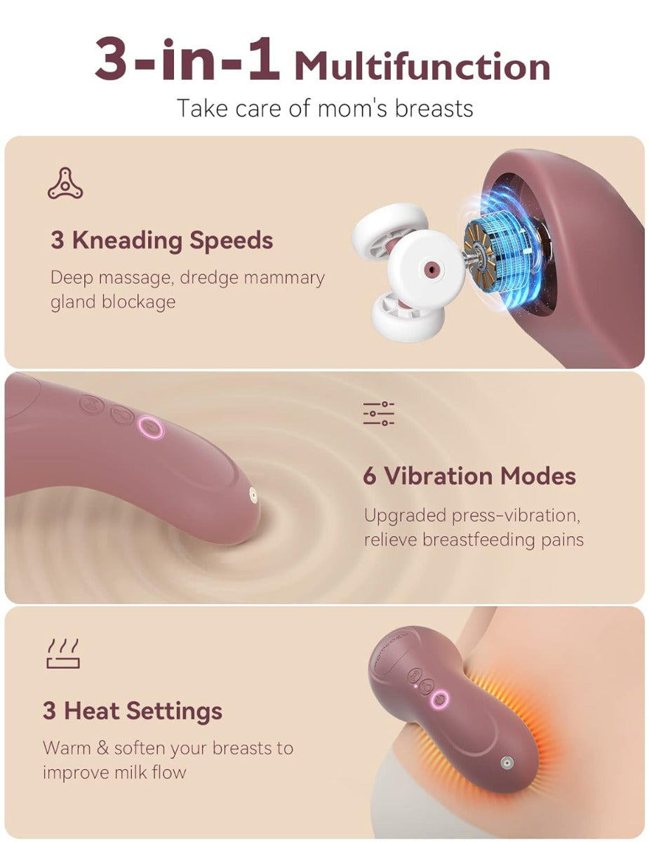 Momcozy 3-in-1 Kneading Lactation Massager  Yallatoys