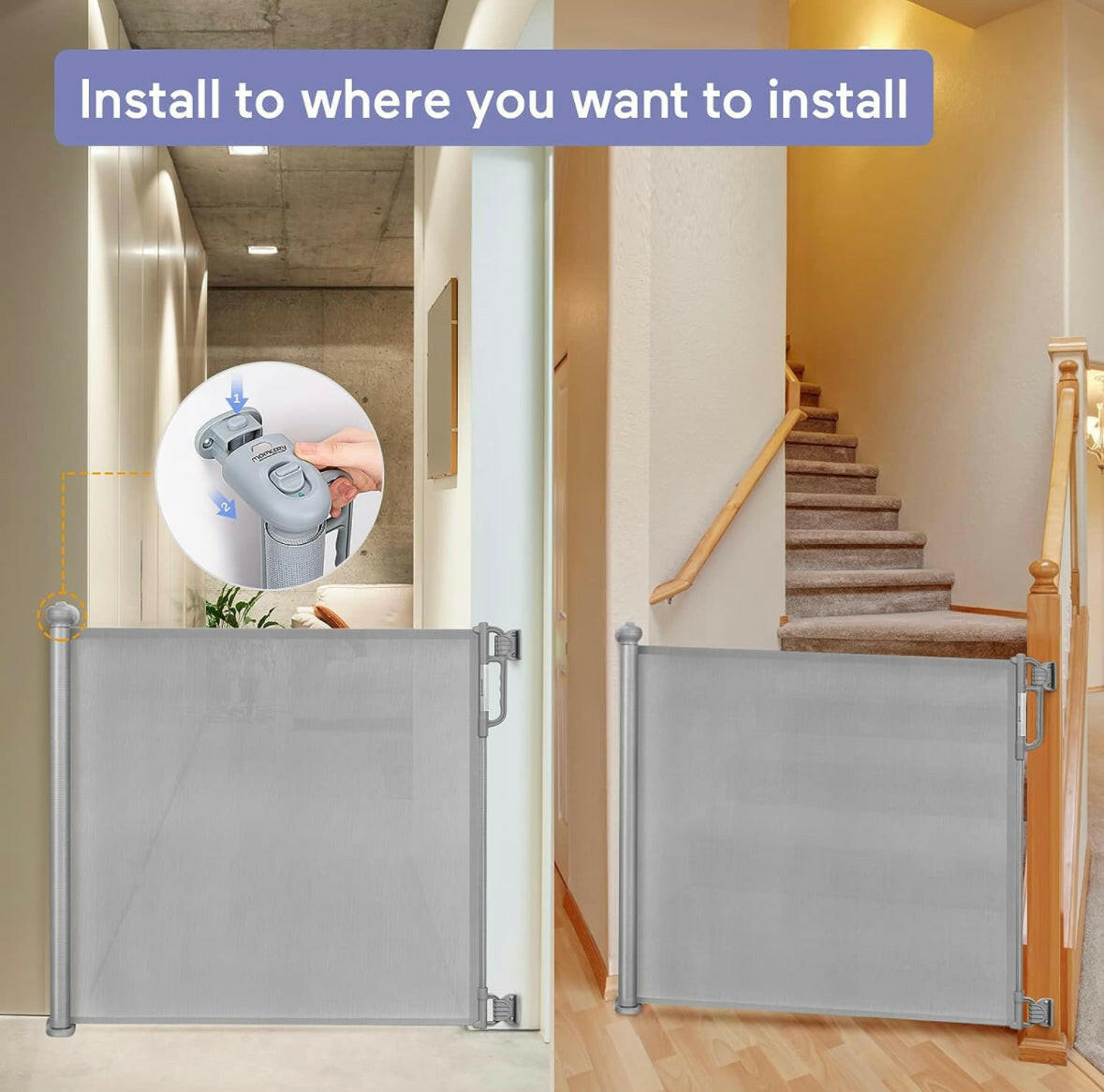 Momcozy Retractable Baby Gate 140cm Momcozy Yallatoys