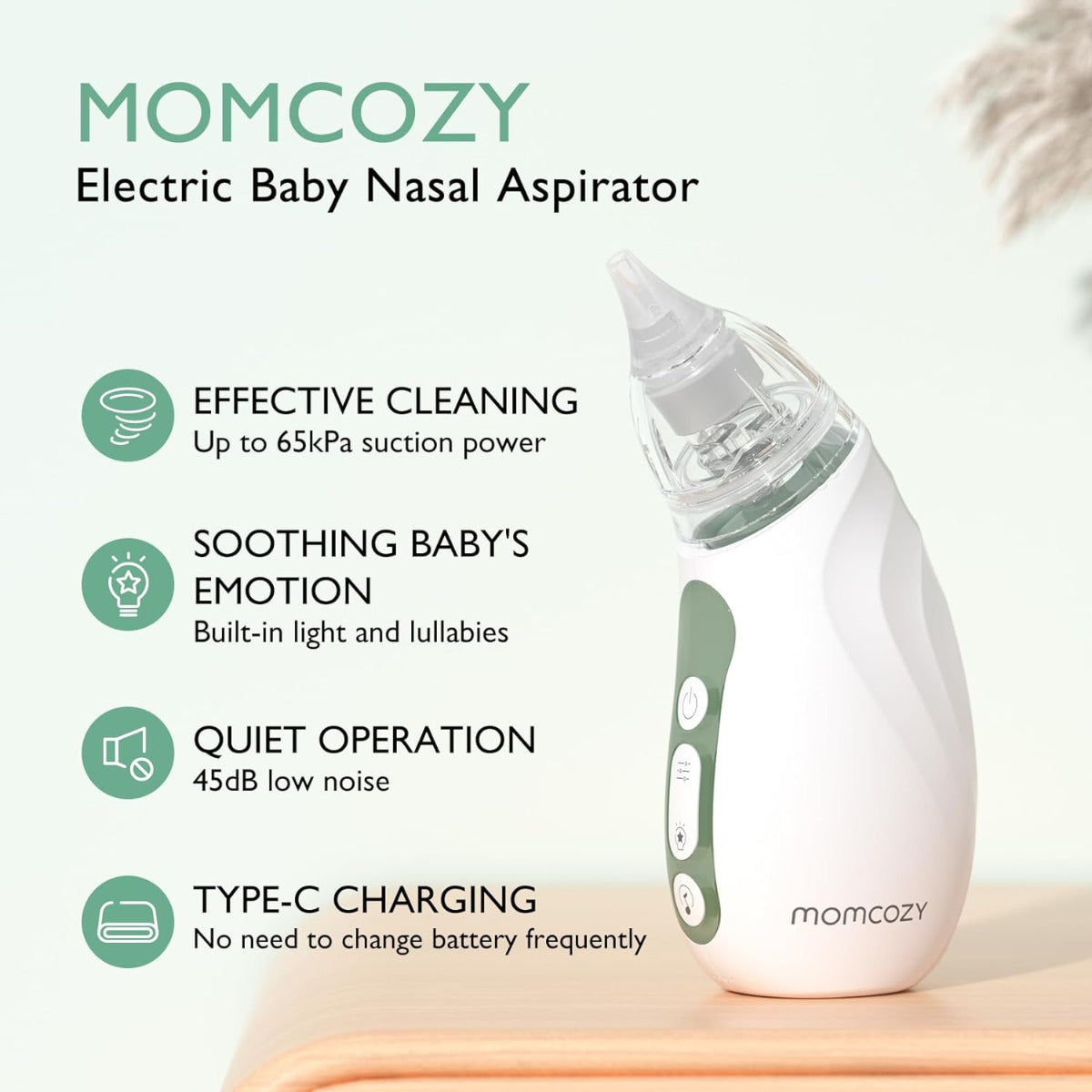 Momcozy Baby Nasal Aspirato Electrical Rechargeable with Light and Music Momcozy Yallatoys