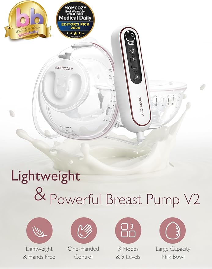 Momcozy Ultra Light Wearable Breast Pump Set V2 White Momcozy Yallatoys