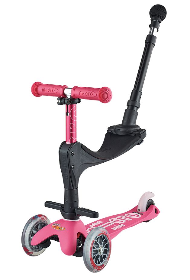 Buy Micro Kickboard Mini 3 in 1 Deluxe Plus 3 Stages with Push Bar for Parents Ride On for Kids Pink | Yallatoys.com
