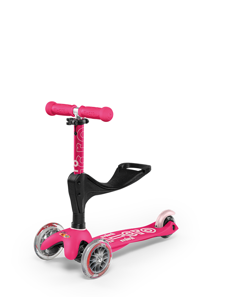 Buy Micro Kickboard Mini 3 in 1 Deluxe Plus 3 Stages with Push Bar for Parents Ride On for Kids Pink | Yallatoys.com