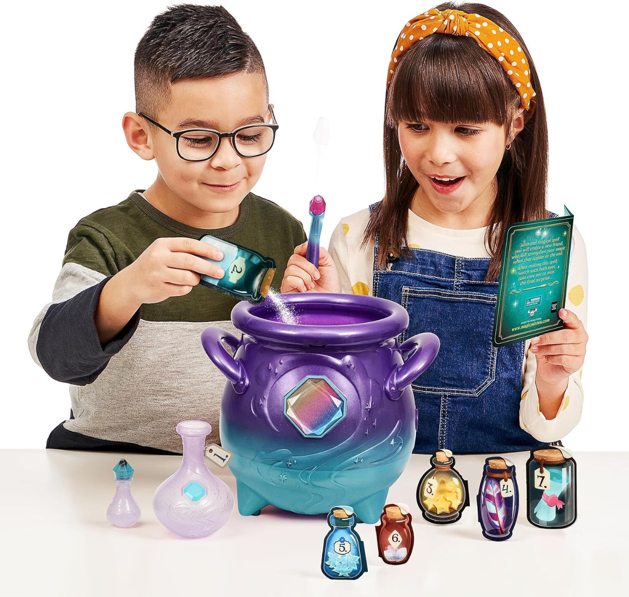 Buy Magic Mixies Magic Cauldron in Purple with Real Mist and Interactive 20cm Blue Plush Toy | Yallatoys.com