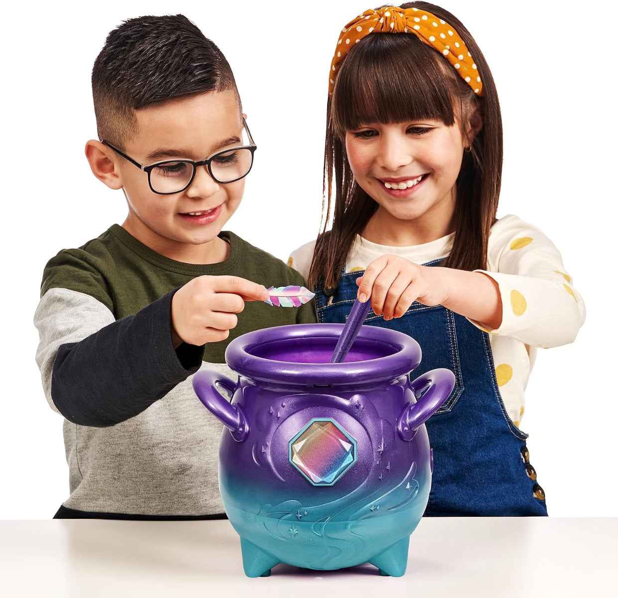 Buy Magic Mixies Magic Cauldron in Purple with Real Mist and Interactive 20cm Blue Plush Toy | Yallatoys.com