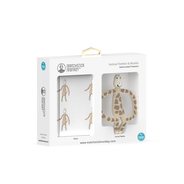 Matchstick Monkey Teether & Muslin Set Gigi Giraffe Matchstick Monkey Yallatoys