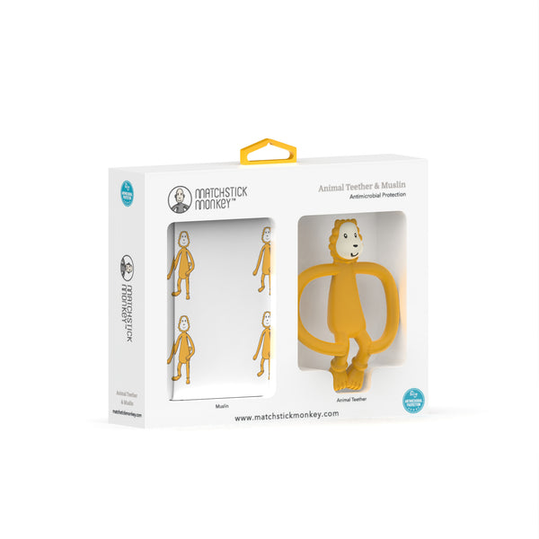Matchstick Monkey Teether & Muslin Set Ludo Lion Matchstick Monkey Yallatoys
