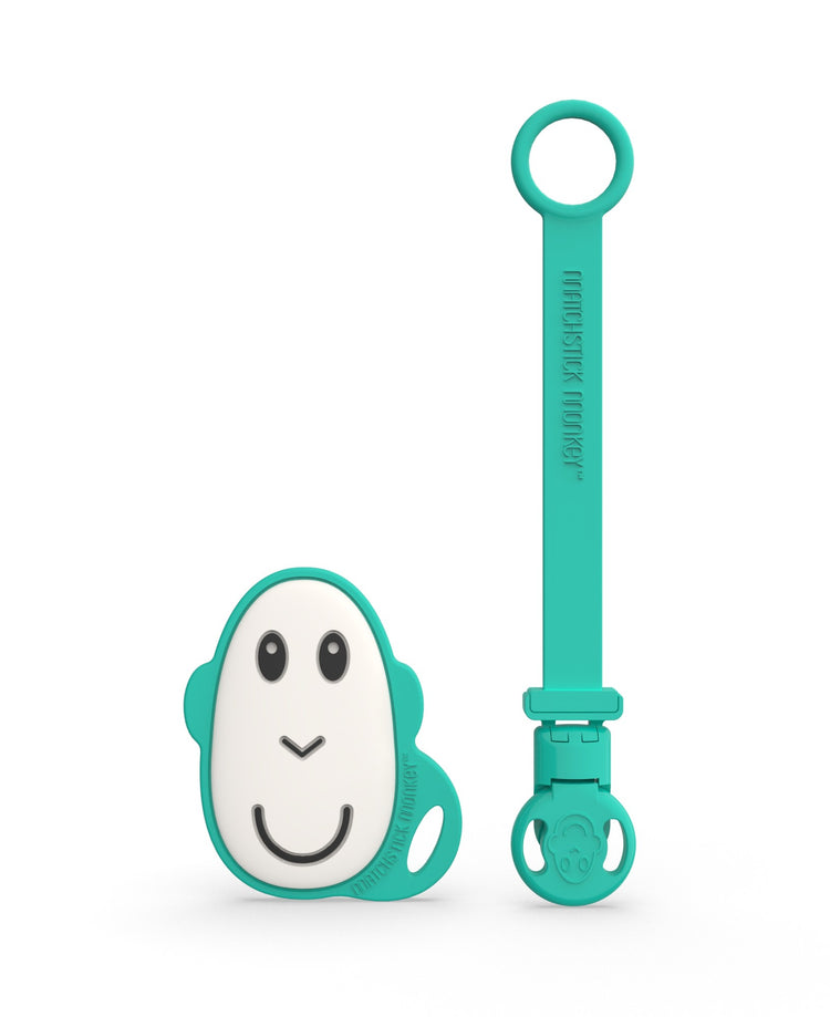 Matchstick Monkey Flat Face Teether and Soother Clip Green Matchstick Monkey Yallatoys
