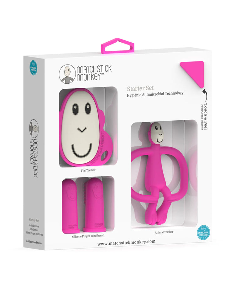 Matchstick Monkey Teething Starter Set Pink Matchstick Monkey Yallatoys