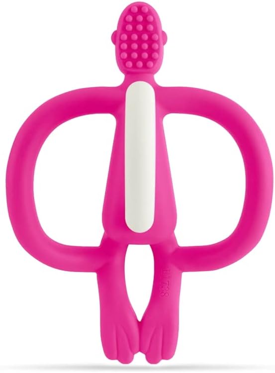 Matchstick Monkey Original Teether & Gel Applicator Silicone Rubine Pink Monkey Matchstick Monkey Yallatoys