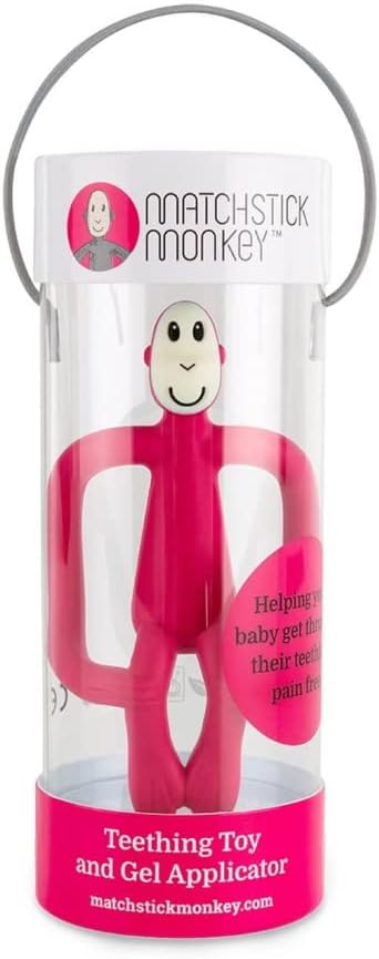 Matchstick Monkey Original Teether & Gel Applicator Silicone Rubine Red Monkey Matchstick Monkey Yallatoys