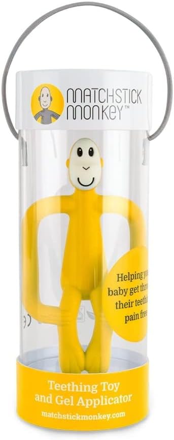 Matchstick Monkey Original Teether & Gel Applicator Silicone Rubine Yellow Monkey Matchstick Monkey Yallatoys
